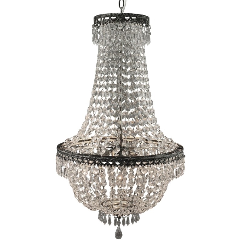 CRYSTAL CHANDELIERS ANTIQUE SILVER LOOK 3 LIGHTS 75 - HANGING LAMPS